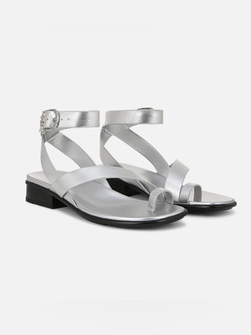 Naturalizer Womens Birch Sandal Silver Faux Leather